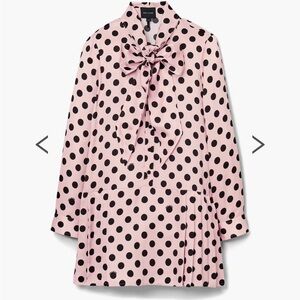 Marc Jacobs Pink Polka Dot Long Sleeve Dress